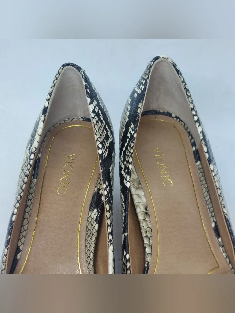Vionic Josie Snake Pointed Toe Kitten Heel Pumps Casual Shoes Womens Size 8.5
